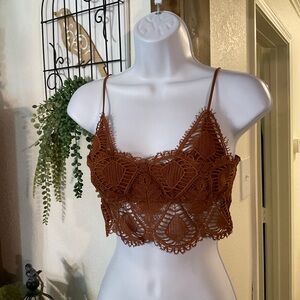 Source Unknown Rust Lace Bralette